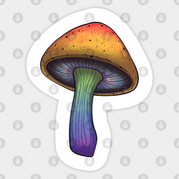 Progressive Pride Mushroom Sticker by AngieImagines